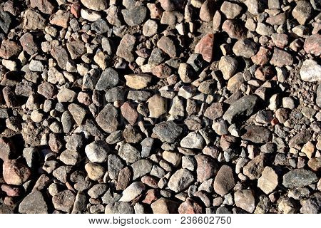 The Road, A Pedestrian Path Made Of Stones Of Different Shapes. Background