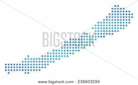 Icy Balaton Lake. Vector Geographic Map In Blue Frosty Colors. Vector Concept Of Balaton Lake Organi