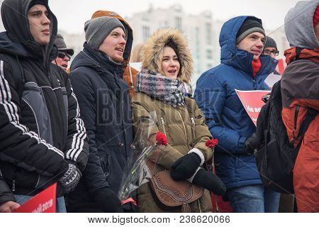 January 28, 2018, Russia, Rostov-on-don. The Meeting Strike Of Voters Directed Against The Elections