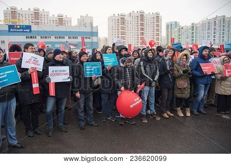 January 28, 2018, Russia, Rostov-on-don. The Meeting Strike Of Voters Directed Against The Elections