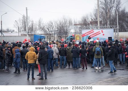 January 28, 2018, Russia, Rostov-on-don. The Meeting Strike Of Voters Directed Against The Elections