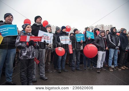 January 28, 2018, Russia, Rostov-on-don. The Meeting Strike Of Voters Directed Against The Elections