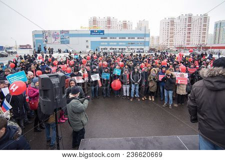 January 28, 2018, Russia, Rostov-on-don. The Meeting Strike Of Voters Directed Against The Elections