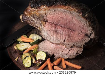 Prime Ribeye Roast Prepared With A Parley And Salt Rub Ready To Be Roasted In The Oven