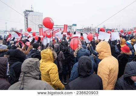 January 28, 2018, Russia, Rostov-on-don. The Meeting Strike Of Voters Directed Against The Elections