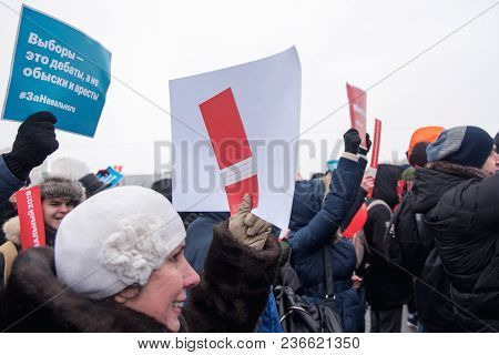 January 28, 2018, Russia, Rostov-on-don. The Meeting Strike Of Voters Directed Against The Elections