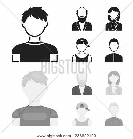 Boy In A Cap, Redheaded Teenager, Grandfather With A Beard, A Woman.avatar Set Collection Icons In B