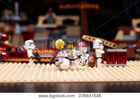 RUSSIA, April 12, 2018. Constructor Lego Star Wars. Episode IV, Squad of stormtroopers