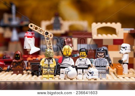 RUSSIA, April 12, 2018. Constructor Lego Star Wars. Episode IV, Squad of stormtroopers