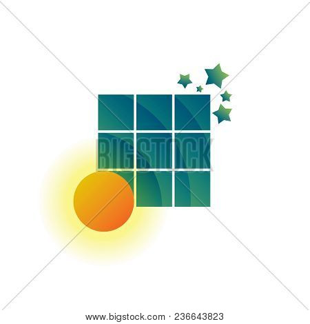 Sun Sky Star Logo. Abstract Space Concept Design. Logo Template.