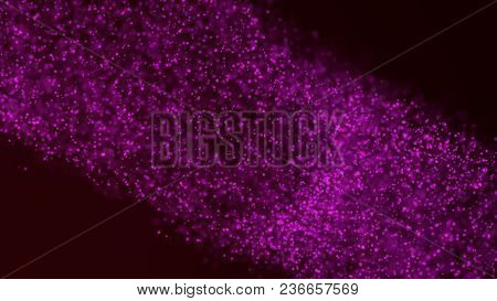 Multi Colored Powder Flying In Slow Motion As Camera Pulls Away And Rotates. Slow Motion Macro Shot 