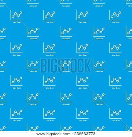 Line Chart Pattern Vector Seamless Blue Repeat For Any Use