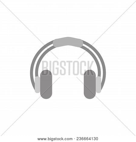 Headphones Vector Icon In Flat Style Isolated