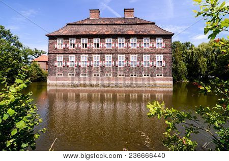 European Old Ancient Castle In Westfalia Germany