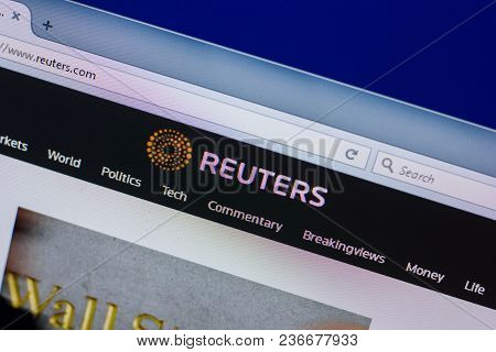 Ryazan, Russia - April 16, 2018 - Homepage Of Reuters Website On The Pc Display, Url - Reuters.com