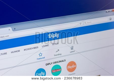 Ryazan, Russia - April 16, 2018 - Homepage Of Diply Website On The Display Of Pc, Url - Diply.com