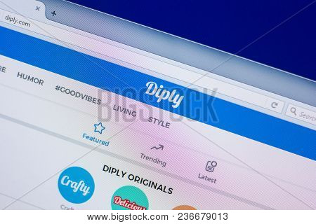 Ryazan, Russia - April 16, 2018 - Homepage Of Diply Website On The Display Of Pc, Url - Diply.com