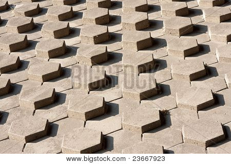 Outdoor Slope Of Symmetrical Hexagonal Stones