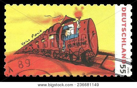 Germany - Circa 2010: Stamp Printed By Germany, Color Edition On Art, Shows Painting Sonderzug Nach 