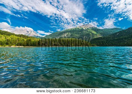 The Blindsee Lake Below The Fernpasses In The Tyrol Region Of Austria.