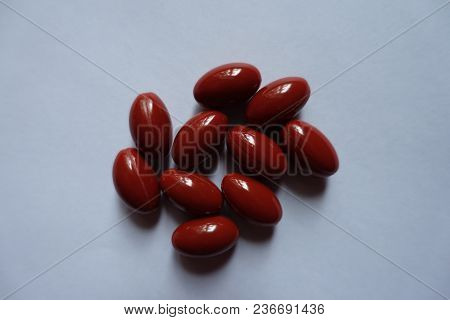 View Of Heap Of Lutein Capsules From Above