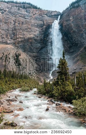 Mountain Waterfall In Banff National Park Canada