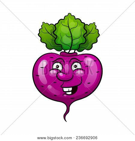 Beet. Isolated Vector Vegetables On White Background.