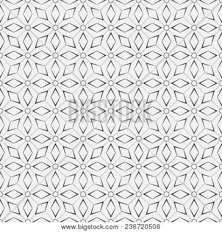 Vector Seamless Models. Modern Texture From Regularly Repeating Geometrical Elements. Monochrome, Li