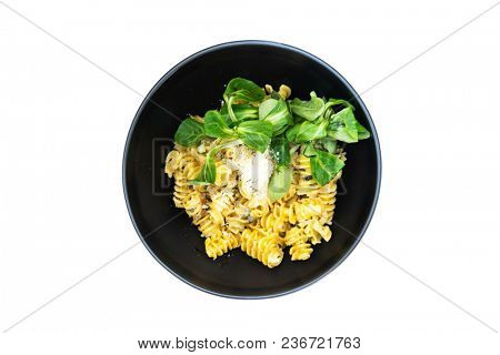 Radiatori pasta in a creamy tomato parmesan cheese sauce