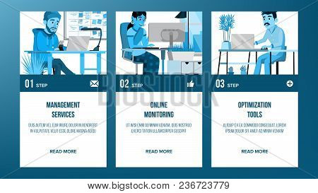 Web Page Banners Design Vector. Business Reality. Creative Project. Cartoon Person. Onboarding Scree