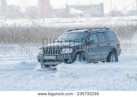 Off-road On A Snowy Road Siberian Championship Off-road Sports Cars In Omsk 2018 Year