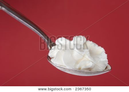 Whipped Cream On Spoon