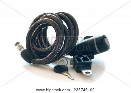 The Original Bicycle Coiled Cable Lock With Frame For Transporting And Key