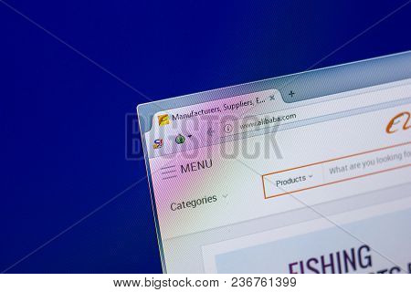 Ryazan, Russia - April 16, 2018 - Homepage Of Alibaba.com On The Display Of Pc