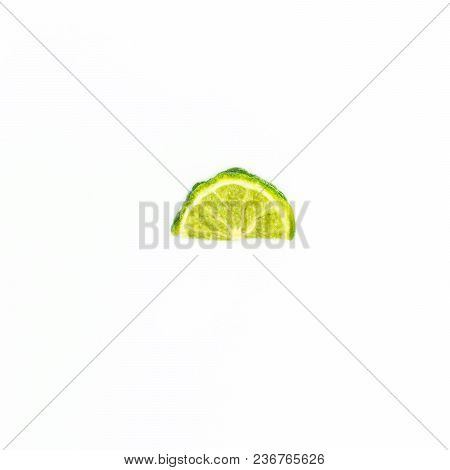 Combava Slice On A Pure White Background