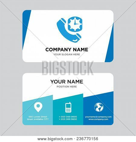 Phone Auricular And Clock Delivery Business Card Design Template, Visiting For Your Company, Modern 