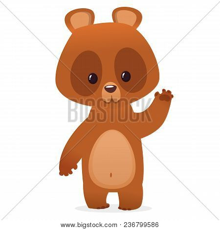 Cartoon Taddy Bear Character. Vector Illustration Of A Bear Isolated On White Background