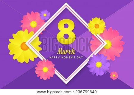 8 March Womens Day Greeting Card Poster Banner Background