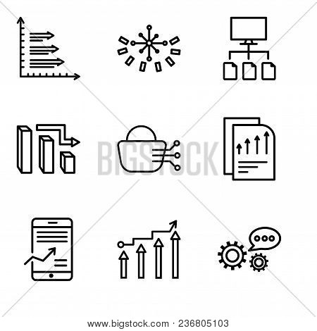 Set Of 9 Simple Editable Icons Such As 3d Data Analytics, Binary Processed Mobile Analysis, Mobile S