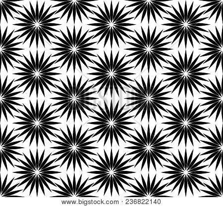 Flowers Pattern, Chamomile, Seamless Vector Background