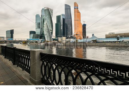 Moscow, Russia - October 24, 2017: Modern Skyscrapers Of The Moscow International Business Centre Mi