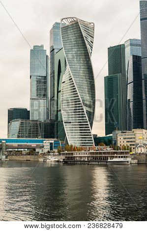 Moscow, Russia - October 24, 2017: Modern Skyscrapers Of The Moscow International Business Centre Mi