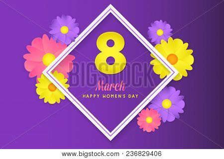 8 March Womens Day Greeting Card Poster Banner Background