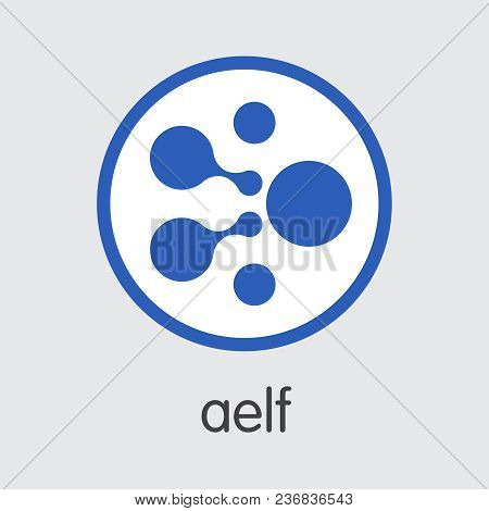 Aelf Finance. Virtual Currency - Vector Trading Sign. Modern Computer Network Technology Trading Sig