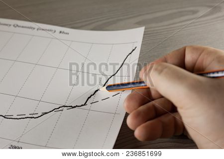 Hand Drawing Graph Of Growth. Finance And Growth Of Business