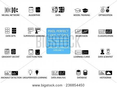 Pixel Perfect Thin Line Icons And Symbols For Machine Learning / Deep Learning / Artificial Intellig