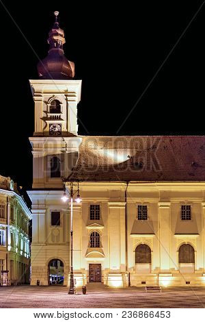 Night View To Holy Trinity Roman Catholic Church