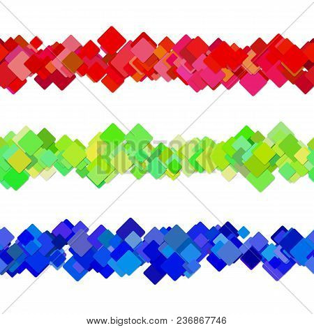 Repeatable Abstract Square Pattern Paragraph Separator Line Design Set - Vector Decoration Elements 