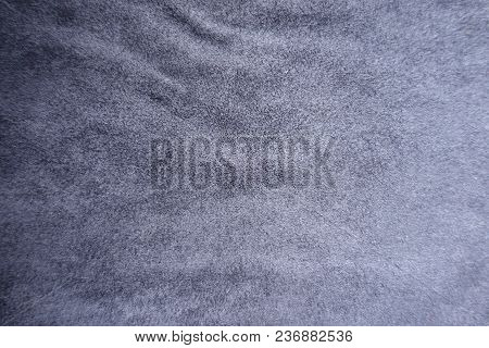 Greyish Blue Artificial Suede Fabric Surface From Above