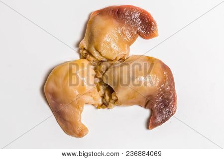 Spisula Sachalinensis Lie On A White Background